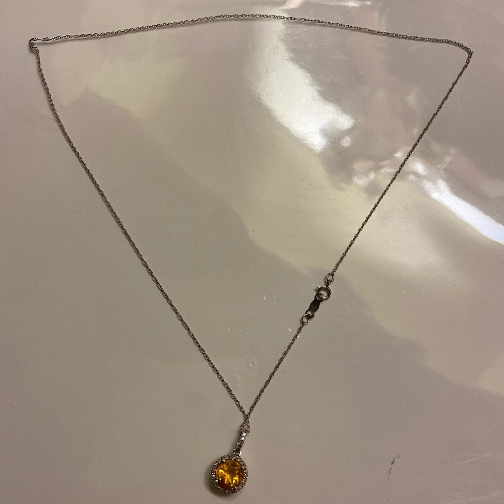 Diamond and gem stone pendant